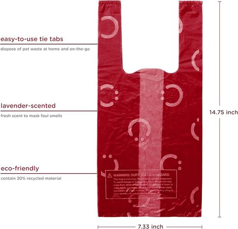 Ubbi Pet Waste Sacks, Lavender Scented Cat Litter Disposal Bags, Leak Proof and Easy Tie, 200 Count (Pack of 1) in Saudi Arabia