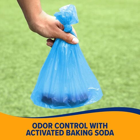 Arm & Hammer Easy-Tear Disposable Dog And Cat Waste Bags With Activated Baking Soda, 180 Dog Poop Bags, 9 x 14 Inches in Kuwait