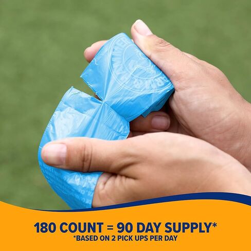 Arm & Hammer Easy-Tear Disposable Dog And Cat Waste Bags With Activated Baking Soda, 180 Dog Poop Bags, 9 x 14 Inches in Kuwait