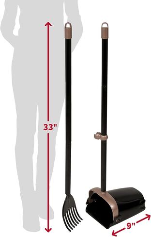 الذراع والمطرقة الكلب pooper مغرفة دوار بن و Rake ، مغرفة أنبوب للكلاب ، الأسود (2 أكياس النفايات المعطرة الثقيلة) in Kuwait