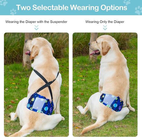 3 Pack Avont Dog Belly Bands Diapers Male with 1 Detachable Suspender, Reusable Washable Boy Doggie Pee Wraps with Harness, Separable Shoulder Strap Escape Proof & Non-Slip -3 Black L in Kuwait