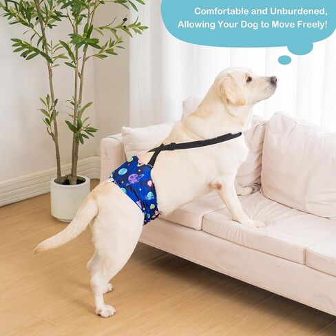 3 Pack Avont Dog Belly Bands Diapers Male with 1 Detachable Suspender, Reusable Washable Boy Doggie Pee Wraps with Harness, Separable Shoulder Strap Escape Proof & Non-Slip -3 Black L in Kuwait