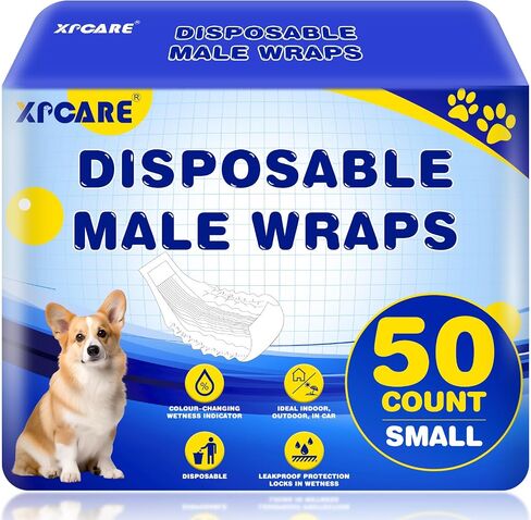 XPCARE 50 Count Disposable Dog Diapers Male with Wetness Indicator(Medium) in Saudi Arabia