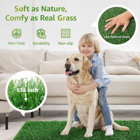 LOOBANI Dog Grass Pee Pads, 31x51in Artificial Grass Pads for Potty Tray in Saudi Arabia