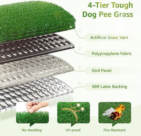 LOOBANI Dog Grass Pee Pads, 31x51in Artificial Grass Pads for Potty Tray in Saudi Arabia