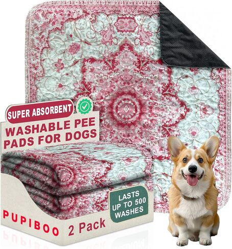 Washable Pee Pads for Dogs - Super Absorbent Reusable Puppy Training Pads - 100% Waterproof, Leak-Proof & Non-Slip Whelping Pads for Pet Housebreaking in Kuwait