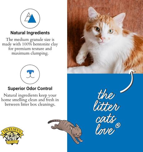 Dr. Elsey's Cat Sterter - Premium غير معلن القمامة مع المكونات الطبيعية - غبار منخفضة الرائحة التحكم في الرائحة القمامة - رطوبة متكاملة صلبة تمتص الطين متعدد القطط (لجميع القطط - 40 رطلاً) in Kuwait
