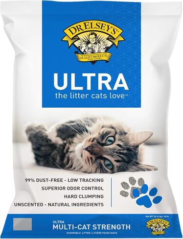 Dr. Elsey's Cat Sterter - Premium غير معلن القمامة مع المكونات الطبيعية - غبار منخفضة الرائحة التحكم في الرائحة القمامة - رطوبة متكاملة صلبة تمتص الطين متعدد القطط (لجميع القطط - 40 رطلاً) in Kuwait