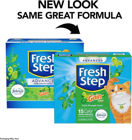 Fresh Step Clumping Cat Litter, With Gain, Advanced, Extra Large, 37 Pounds total (2 Pack of 18.5lb Boxes) in Saudi Arabia