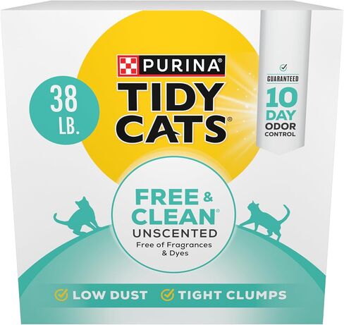 Purina Tidy Cats Clumping Cat Litter, Free & Clean Unscented Multi Cat Litter - 38 lb. Box in Saudi Arabia