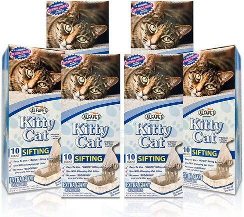 alfapet kitty cat pan يمكن التخلص منها ، بطانات غربلة-10 حزمة + 1 نقل بطانة كبيرة ، كبيرة ، x-large ، عملاق ، عملاق مصبعات فضلات ذات حجم كبير من أجل الشركة ، سهلة الملاءمة-حزمة من 3 in Kuwait