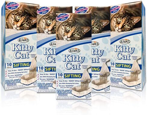 alfapet kitty cat pan يمكن التخلص منها ، بطانات غربلة-10 حزمة + 1 نقل بطانة كبيرة ، كبيرة ، x-large ، عملاق ، عملاق مصبعات فضلات ذات حجم كبير من أجل الشركة ، سهلة الملاءمة-حزمة من 3 in Kuwait