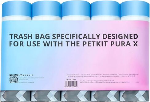 PETKIT PuraX PuraMax Replaced Waste Bags-5 Rolls, Portable Cat Litter Waste Receptacles Bags for Self-Cleaning Cat Litter Box in Saudi Arabia