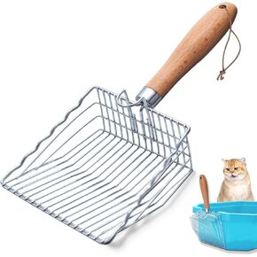 Cat Litter Scoop, Premium Kitty Shovel with Hook and Hole, Metal Sifter Scooper Stainless Steel for Easy Cleaning, Durable and Heavy Duty, Odor-Free for Litter Box