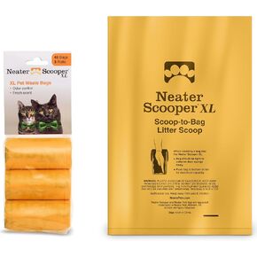 Neater Pets Neater Scooper XL Size Extra-Capacity Waste Bags, Refill Bags for Neater Scooper XL Cat Litter Scoop, Lavender Scent (6 Rolls, 90 Count)