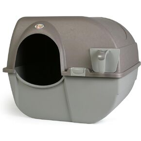 Omega Paw Roll 'n Clean Self Cleaning Litter Box, Brown, Large