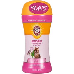 Arm & Hammer Restoring Cat Litter Box Deodorizing Crystals, Clary Sage & Mint Scent - Cat Smell Eliminator for Home, Odor Control, Cat Litter Crystals, Cat Essentials, 15 Ounce