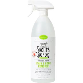 SKOUT'S HONOR Pet Stain and Odor Remover - Powerful Cleaner for Dog Urine, Sweat, and Other Messes, Destroys and Removes Odor and Stain Molecules, Eco-Friendly Formula for Carpets and Home, 35oz
