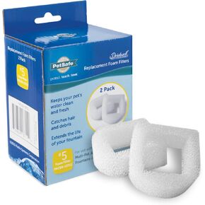 PetSafe Drinkwell Replacement Foam Filters - Compatible with PetSafe Ceramic and Stainless Steel Pet Fountains for Water Dispensers, 2 Pack (PAC00-13711)