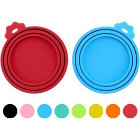 2 Pack Pet Food Cans Lids, Silicone Food Can Covers for Dog and Cat, BPA Free/Food Safe/Universal, One Fit Most Standard Size Food Can Top Green/Blue
