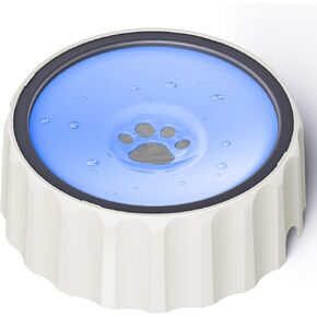 Dog Water Bowl No Spill 70oz/2L Large Capacity Dog Water Bowl Dispenser Non Slip No Splash Dog Water Bowl Pet Slow Feeder No Drip Dog Water Bowl on Vehicle Slow Water Bowl for Dogs and Cat White