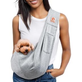 Tomkas Small Dog Sling Carrier - كلاسيكي جيب وحزام كلاسيكي وجيب كلاسيكي - للحيوانات الأليفة من 3 إلى 10 رطل (أحمر) in Kuwait