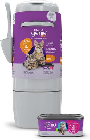 Litter Genie XL+ Pail | Cat Litter Waste Disposal System for Odor Control | Includes 1 Jumbo Refill Bag in Saudi Arabia