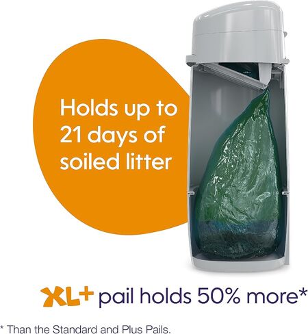 Litter Genie XL+ Pail | Cat Litter Waste Disposal System for Odor Control | Includes 1 Jumbo Refill Bag in Saudi Arabia