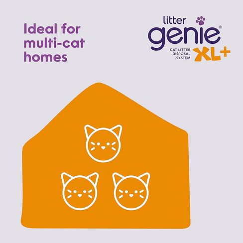 Litter Genie XL+ Pail | Cat Litter Waste Disposal System for Odor Control | Includes 1 Jumbo Refill Bag in Saudi Arabia