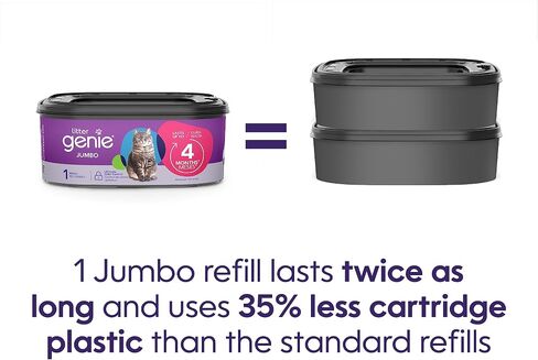 Litter Genie XL+ Pail | Cat Litter Waste Disposal System for Odor Control | Includes 1 Jumbo Refill Bag in Saudi Arabia