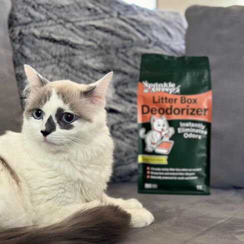 Sprinkle & Sweep Litter Box Deodorizer - Cat Litter Deodorizer Non Toxic and Safe for Kittens - Instantly Eliminates Foul Smells and Urine Odors - One Month Supply (8oz) in Saudi Arabia