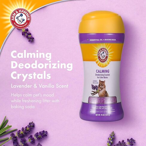 Arm & Hammer Restoring Cat Litter Box Deodorizing Crystals, Clary Sage & Mint Scent - Cat Smell Eliminator for Home, Odor Control, Cat Litter Crystals, Cat Essentials, 15 Ounce in Saudi Arabia