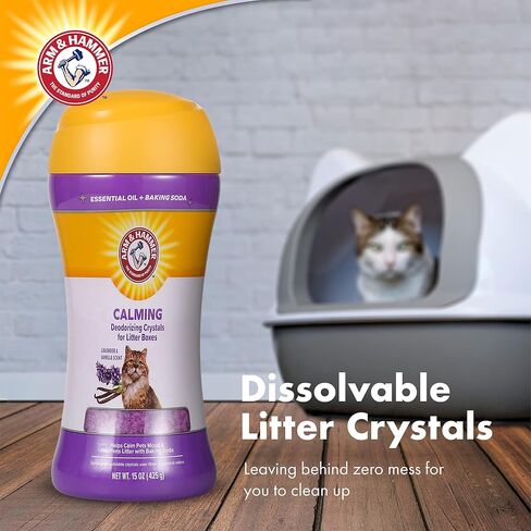 Arm & Hammer Restoring Cat Litter Box Deodorizing Crystals, Clary Sage & Mint Scent - Cat Smell Eliminator for Home, Odor Control, Cat Litter Crystals, Cat Essentials, 15 Ounce in Saudi Arabia