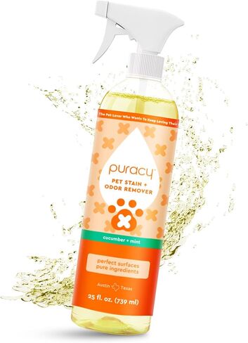 Puracy Pet Stain and Roading Money - إنزيم منظف للبول الكلب والسجادة البوت - منظف إنزيم البول الأليف - منظف إنزيم Cat Pee لـ Cat Proine Enzyme Destroyer - Cucumber & Mint ، 25oz in Kuwait