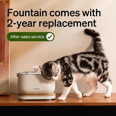 PETLIBRO Cat Water Fountain, Cordless Pet Water Fountain Battery Operated, 2.5L/84oz Dockstream Water Fountains for Cats Indoor, Cat Fountain with Stainless Steel Tray, Easy to Clean BPA-Free in Saudi Arabia