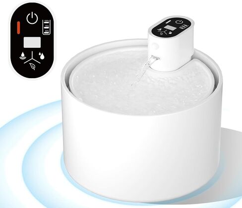 Ceramic Cat Water Fountain,2.3lL/78oz Cat Water Fountain Cordless, Automatic pet Water Fountain with Ultra-Quiet Pump and 4 Filter for Cats, Dogs, Multiple Pets in Saudi Arabia