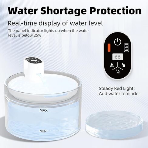 Ceramic Cat Water Fountain,2.3lL/78oz Cat Water Fountain Cordless, Automatic pet Water Fountain with Ultra-Quiet Pump and 4 Filter for Cats, Dogs, Multiple Pets in Saudi Arabia