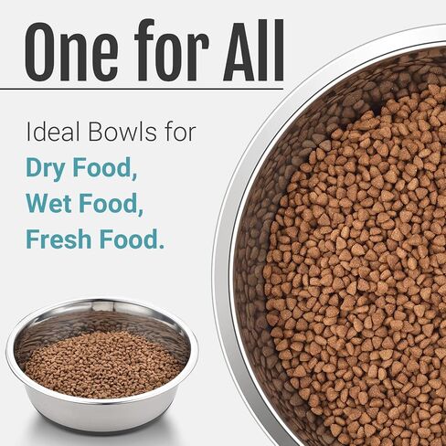 PEGYY11 Nonslip Stainless Steel Dog Bowls, 3.8 US Cup, 2 Count in Kuwait
