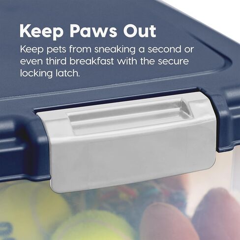 IRIS USA Airtight Pet Food Storage Container, Up to 54 lbs, Attachable Wheels, For Dog Cat Bird and Other Pet Food Storage Bin, Keep Fresh, Easy Mobility, BPA Free, Navy/Pearl in Saudi Arabia