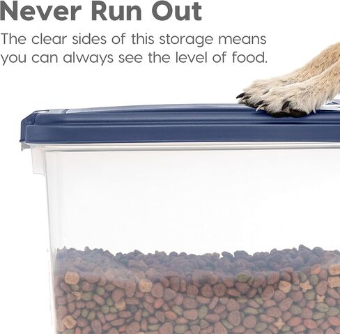 IRIS USA 30 lbs & 11 lbs Combo Airtight Dog Food Storage Container, Stackable Treat Box, Wheels, Keep Fresh, Easy Mobility, Navy in Saudi Arabia