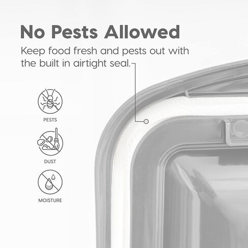 IRIS USA 10 Lbs / 12.75 Qt WeatherPro Airtight Pet Food Storage Container, for Dog Cat Bird and Other Pet Food Storage Bin, Keep Fresh, Translucent Body, BPA Free, Clear/Gray in Saudi Arabia