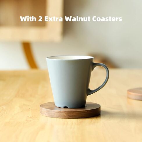 FUKUMARU Elevated Cat Ceramic Bowls, Small Dog 15° Tilted Raised Food Feeding Dishes, Solid Bamboo Water Stand Feeder Set for Cats and Puppy in Kuwait
