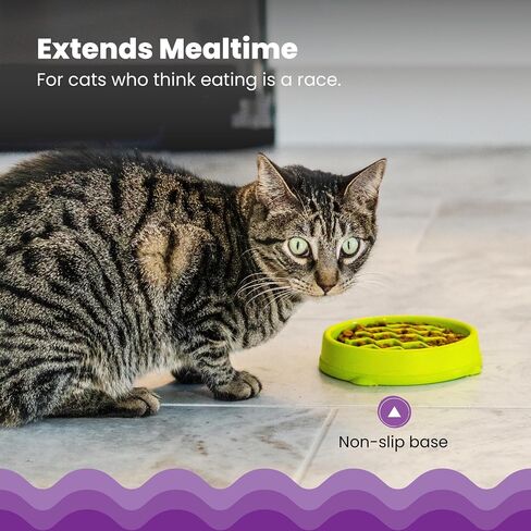 Catstages Kitty Slow Feeder Cat Bowl, Green in Saudi Arabia