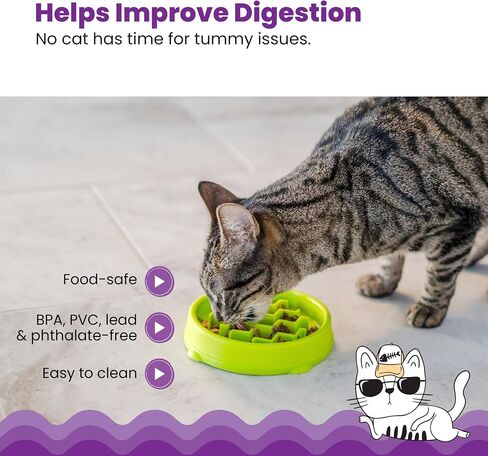 Catstages Kitty Slow Feeder Cat Bowl, Green in Saudi Arabia