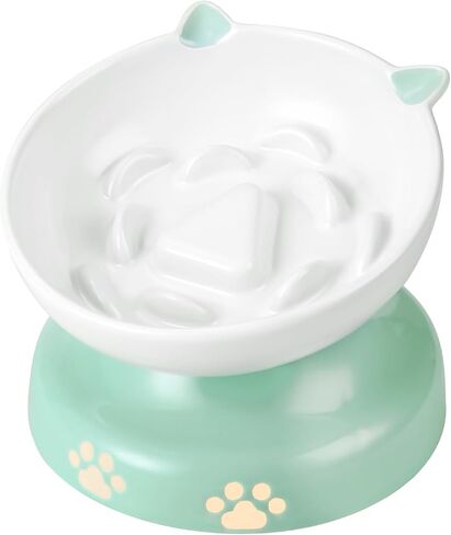y yhy ceramic cat plower proiled ، heaftated cat food bowl design ، cog slow freeer bowl no chin back in Kuwait