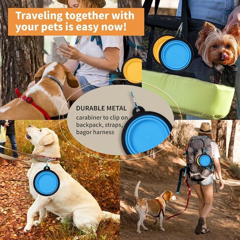 5 Pack Collapsible Dog Bowls Travel Dog Cat Water Food Bowls Portable Foldable Collapse Dishes with Carabiner Clip for Traveling Hiking Walking in Saudi Arabia