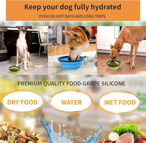 5 Pack Collapsible Dog Bowls Travel Dog Cat Water Food Bowls Portable Foldable Collapse Dishes with Carabiner Clip for Traveling Hiking Walking in Saudi Arabia