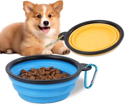 5 Pack Collapsible Dog Bowls Travel Dog Cat Water Food Bowls Portable Foldable Collapse Dishes with Carabiner Clip for Traveling Hiking Walking in Saudi Arabia