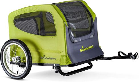 Schwinn Rascal Bike Dog Trailer, Carrier for Small and Large Pets, Easy Folding Cart Frame, Quick Release Wheel, Universal Bicycle Coupler, Washable Non-Slip Lining in Kuwait
