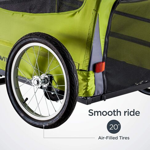 Schwinn Rascal Bike Dog Trailer, Carrier for Small and Large Pets, Easy Folding Cart Frame, Quick Release Wheel, Universal Bicycle Coupler, Washable Non-Slip Lining in Kuwait